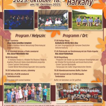 Herbstfest Harkányban, német nemzetiségi rendezvény szentmisével, tombolával és bállal, 2025.10.18.