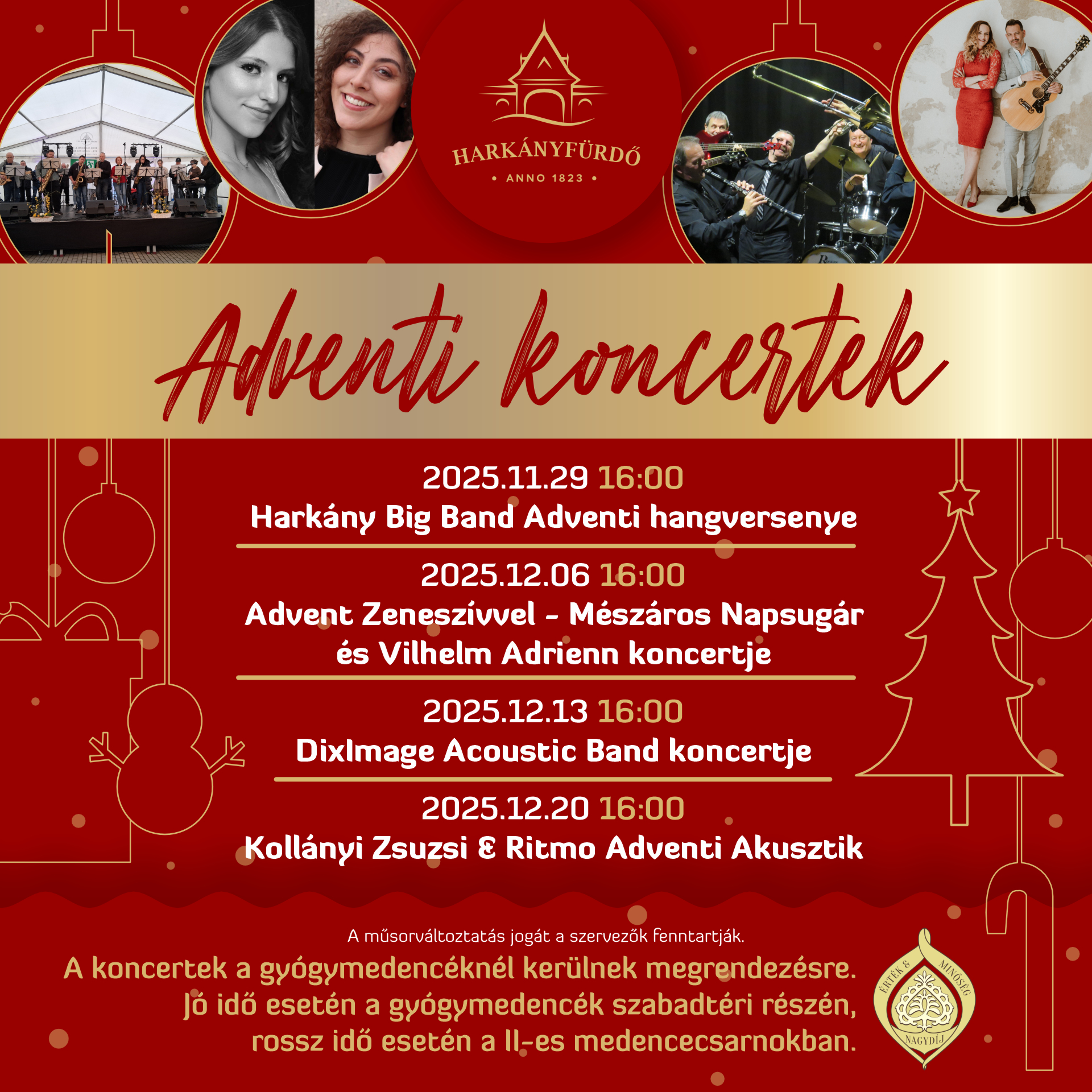 Adventi koncertek a Harkányi Gyógyfürdőben - 2025