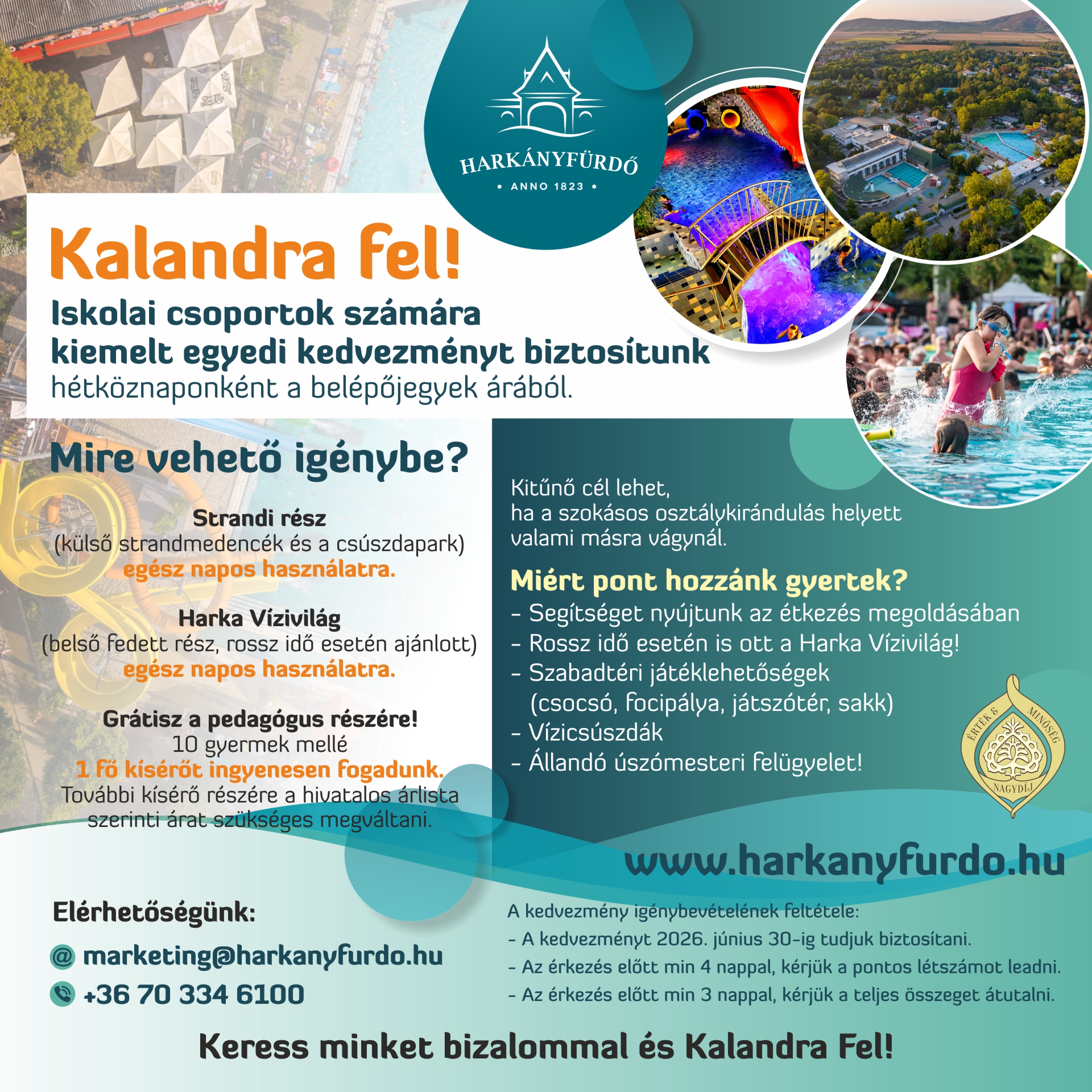 Osztálykirándulás kedvezményesen a Harkányi Gyógyfürdőben - 2025-2026