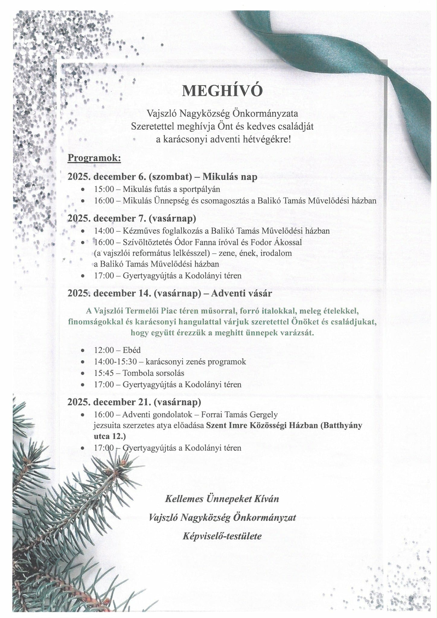 Advent Vajszlón, 2025