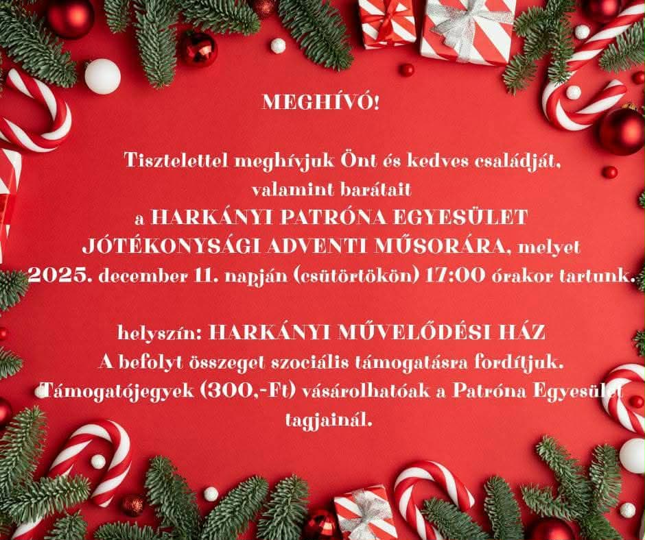 Jótékonysági adventi koncert Harkányban, 2025