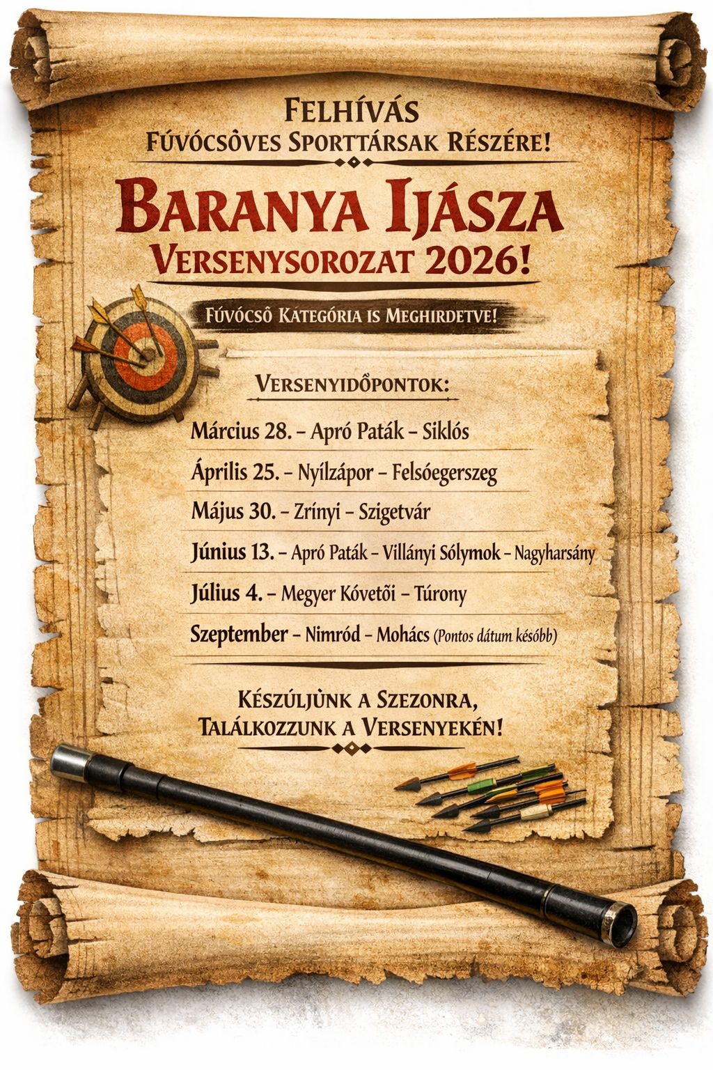 Baranya Íjásza, fúvócsőverseny sorozat 2026