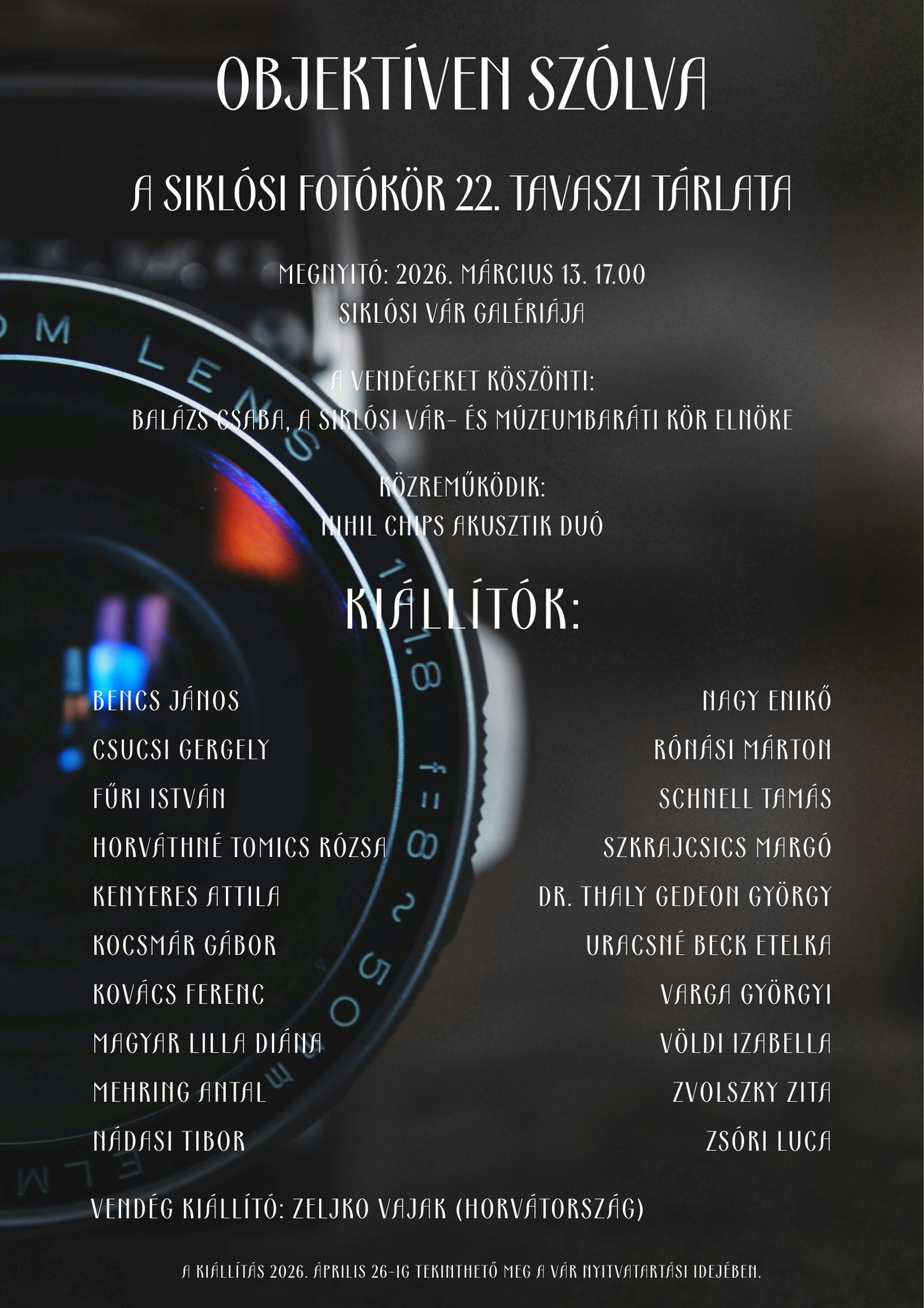 Fotókiállítás a Siklósi Várban - 2026.03.17. - 2026.04.26.