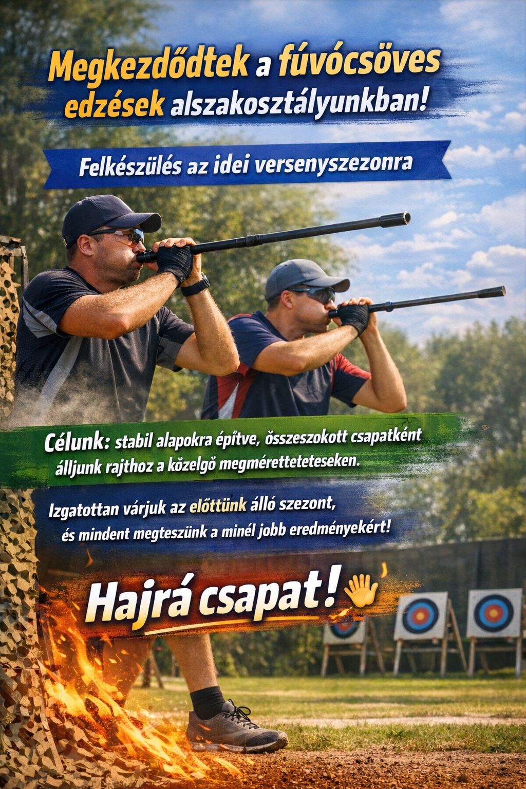 Tenkes Fúvócső Egyesület - felkészítésre buzdító plakát