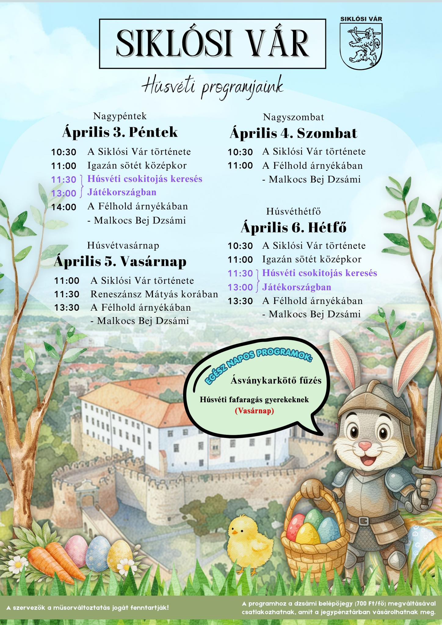 Siklósi vár - Húsvéti programok