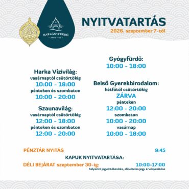 Harkány fürdő - Őszi nyitvatartás