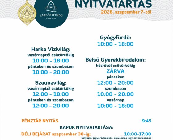 Harkány fürdő – Őszi nyitvatartás Harkány fürdő – Őszi nyitvatartás